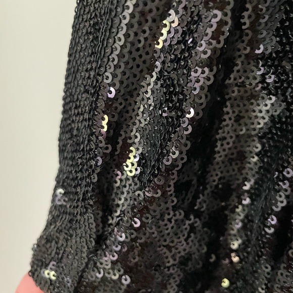 NWT women’s sequin peplum top - blk size 2 - Picture 5 of 12